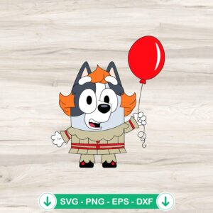 Muffin Bluey Pennywise Horror SVG file for cutting machines