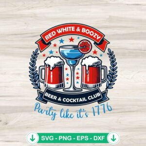 Red White And Boozy SVG file for Cricut cutting machine