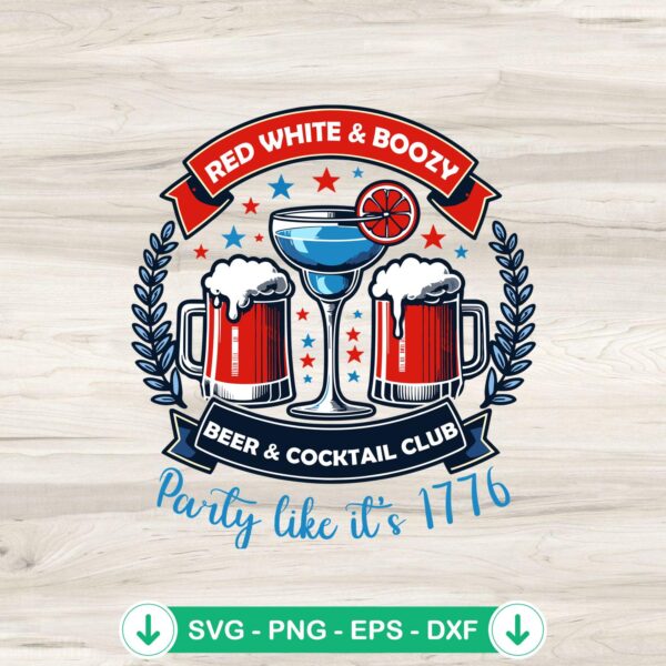 Red White And Boozy SVG file for Cricut cutting machine