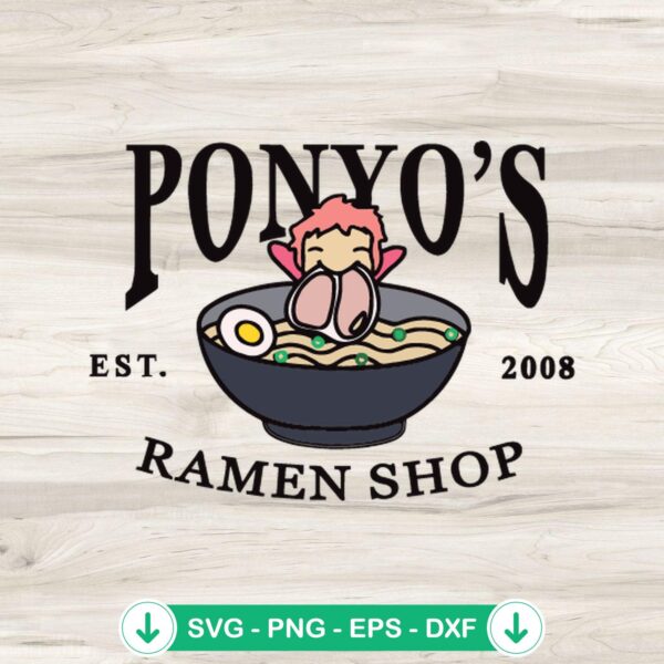 Ponyo's Ramen Shop EST 2008 SVG file for Cricut