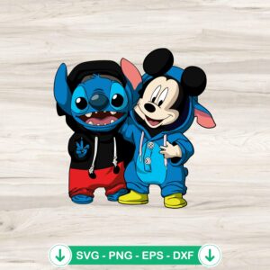Stitch And Mickey Mouse Costume SVG file for Cricut