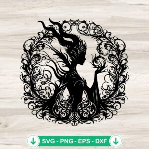 Mandala Maleficent SVG file, Cricut SVG cutting file for Disney crafts