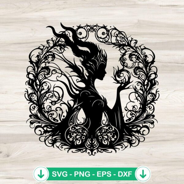 Mandala Maleficent SVG file, Cricut SVG cutting file for Disney crafts