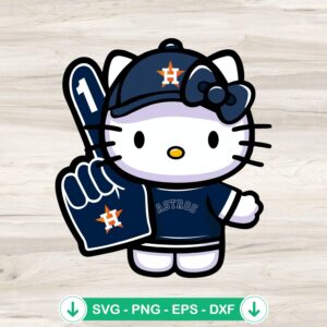 Hello Kitty Astros Baseball SVG file for Cricut cutting