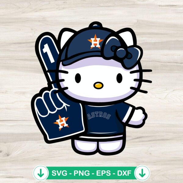 Hello Kitty Astros Baseball SVG file for Cricut cutting