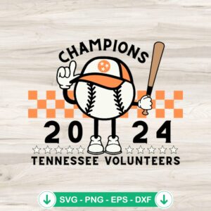 Champions 2024 Tennessee Volunteers Baseball svg file for cutting machine