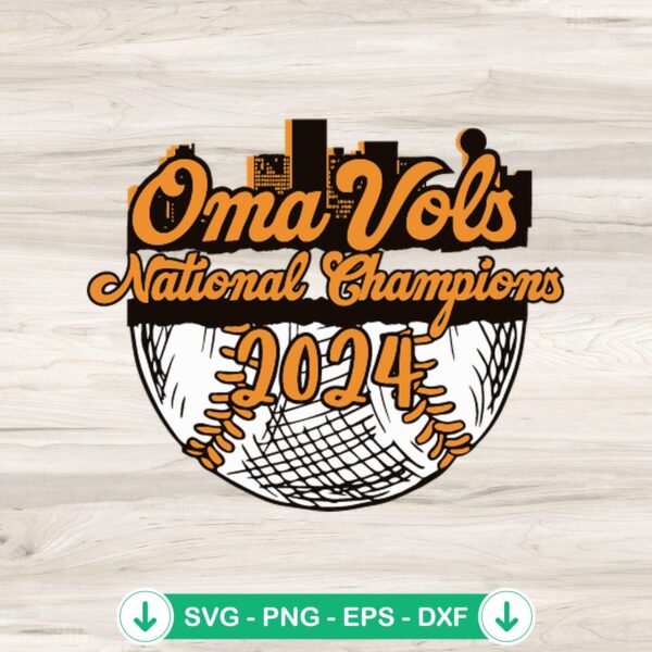 Oma Vols National Champions 2024 SVG file for Cricut