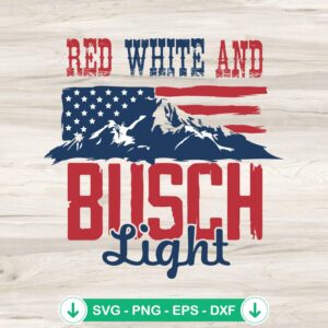 Red White And Busch Light svg file for Cricut cutting machine