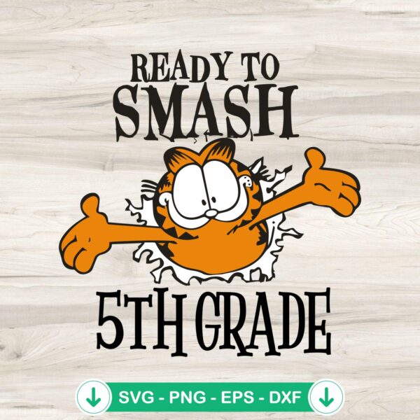 Garfield Ready To Smash 5th Grade SVG file for Cricut