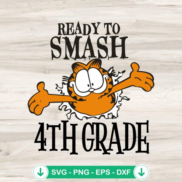 Garfield Ready To Smash 4th Grade SVG file for Cricut