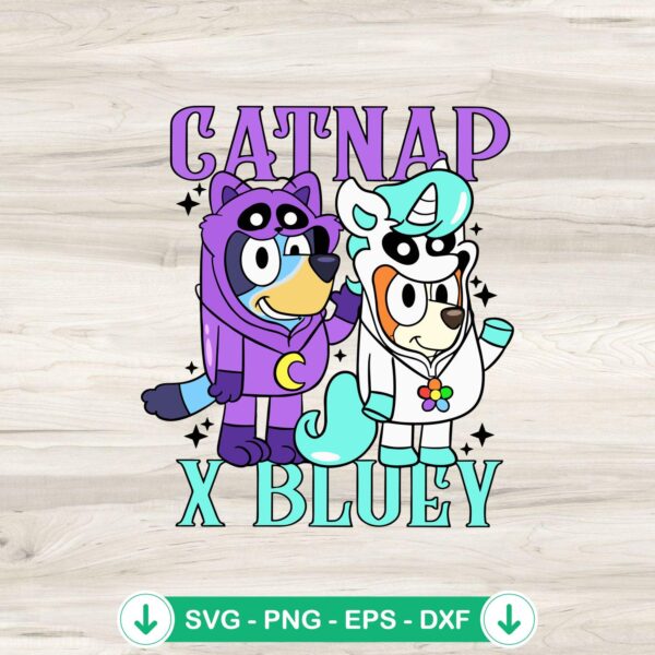 Cute Catnap Bluey SVG file for Cricut and cutting file