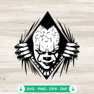Pennywise Peeking SVG file for cricut, cutting file