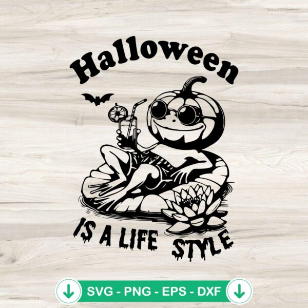 Pumpkin Frog Halloween SVG file for cricut cutting machine
