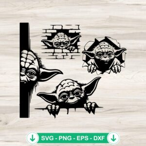Yoda Peeking SVG file for Cricut cutting machine
