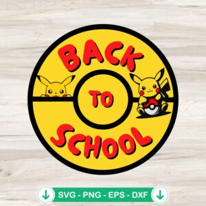 Pikachu Back To School SVG file for Cricut cutting machine