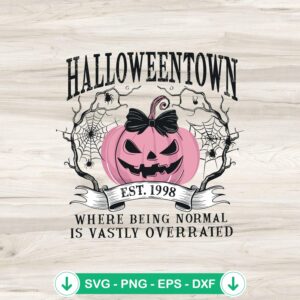 Pink Pumpkin Halloween Town SVG file for Cricut cutting machine
