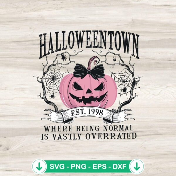 Pink Pumpkin Halloween Town SVG file for Cricut cutting machine