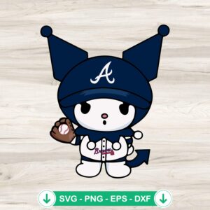 Kuromi Atlanta Braves Baseball SVG file for cutting machines