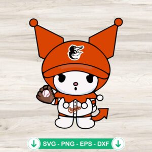 Kuromi Orioles Baseball SVG file for Cricut and cutting machine