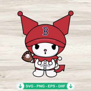 Kuromi Boston Red Sox Baseball SVG file for cricut cutting