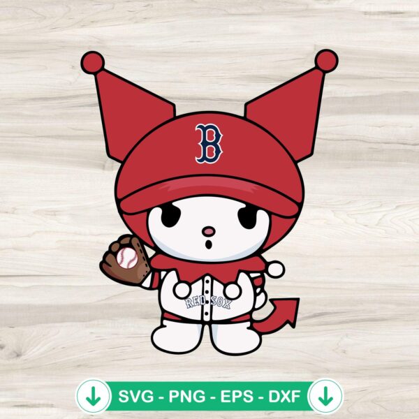 Kuromi Boston Red Sox Baseball SVG file for cricut cutting