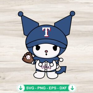 Kuromi Texas Rangers Baseball SVG file for cutting machines
