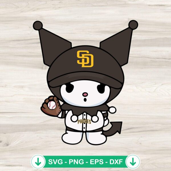 Kuromi San Diego Padres baseball svg file for cricut