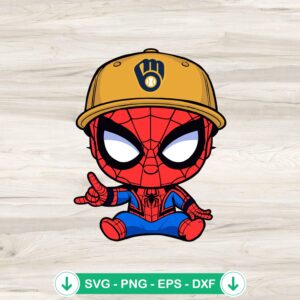 Baby Spiderman Miami Marlins Baseball SVG file for cricut