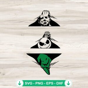 Horror Characters Peekaboo SVG file for Cricut cutting machine