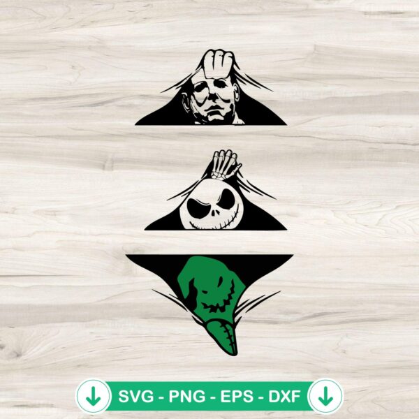 Horror Characters Peekaboo SVG file for Cricut cutting machine