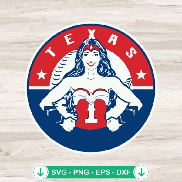 Texas Rangers Wonder Woman Logo SVG file for Cricut cutting