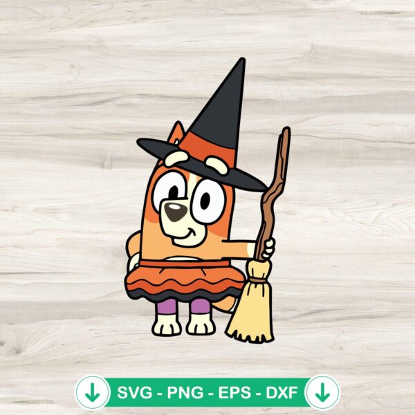 Bingo Heeler Witch Halloween SVG file for cutting machines