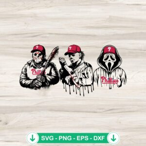 Horror Killers Philadelphia Phillies Baseball SVG file for Cricut