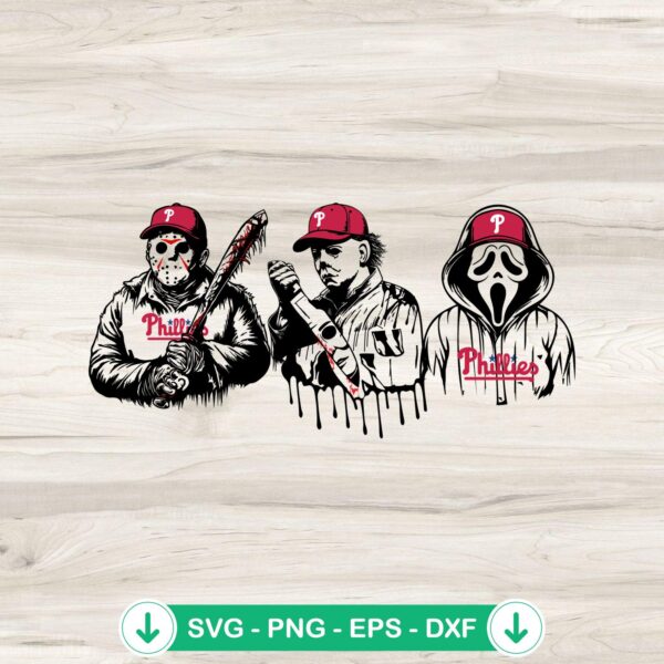 Horror Killers Philadelphia Phillies Baseball SVG file for Cricut