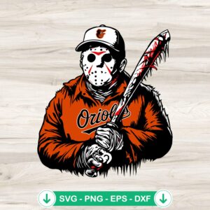 Jason Voorhees Killers Baltimore Orioles Baseball SVG file