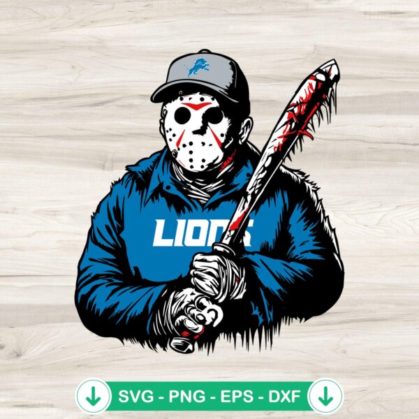 Jason Horror Detroit Lions Football SVG file for Cricut