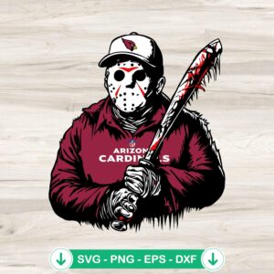 Jason Voorhees Arizona Cardinals football svg file for Cricut