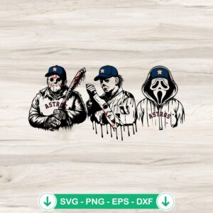 Horror characters SVG file, Cricut SVG cutting file, Astros Baseball