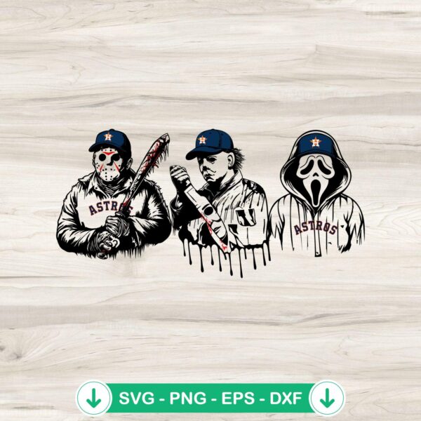 Horror characters SVG file, Cricut SVG cutting file, Astros Baseball