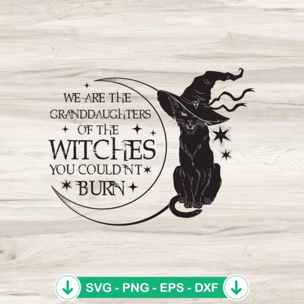 Black Cat Witches SVG file for Cricut cutting machine