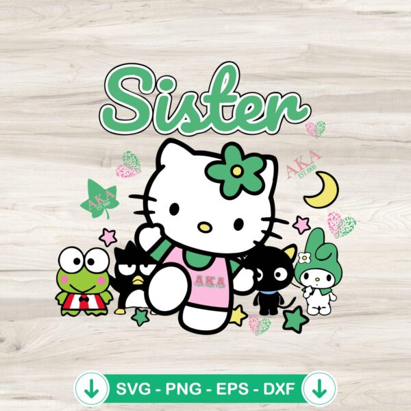 Hello Kitty Sorority SVG file for Cricut and cutting machine