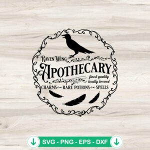 Halloween Apothecary Round Sign SVG file for cutting machine