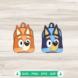 Bluey Backpack School Bag SVG file, Cricut SVG cutting file