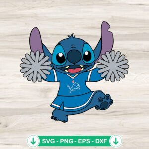 Stitch Girl Detroit Lions Cheerleaders SVG file for Cricut