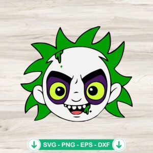 Beetlejuice Face SVG file for Cricut, cute horror head cutting file