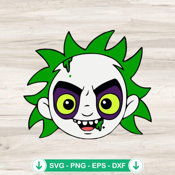 Beetlejuice Face SVG file for Cricut, cute horror head cutting file