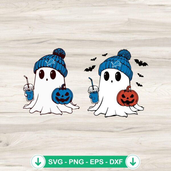Bougie Ghost Detroit Lions Football Halloween SVG cut file