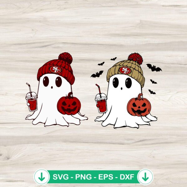 Bougie Ghost San Francisco 49ers Halloween svg file for cutting