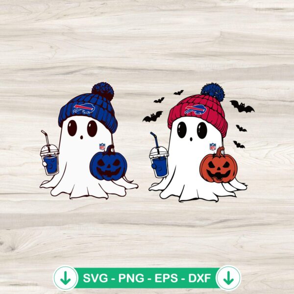 Beanie Ghost Buffalo Bills Halloween SVG file for Cricut