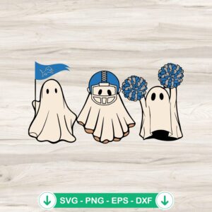 Detroit Lions NFL Football Ghost SVG cutting file for Cricut